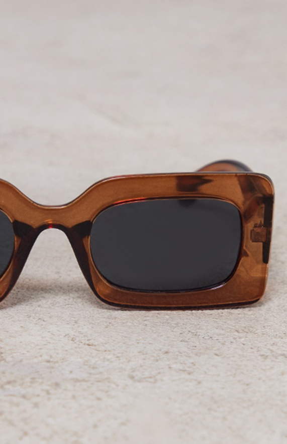 Toffee Chunky Square Frame Sunglasses