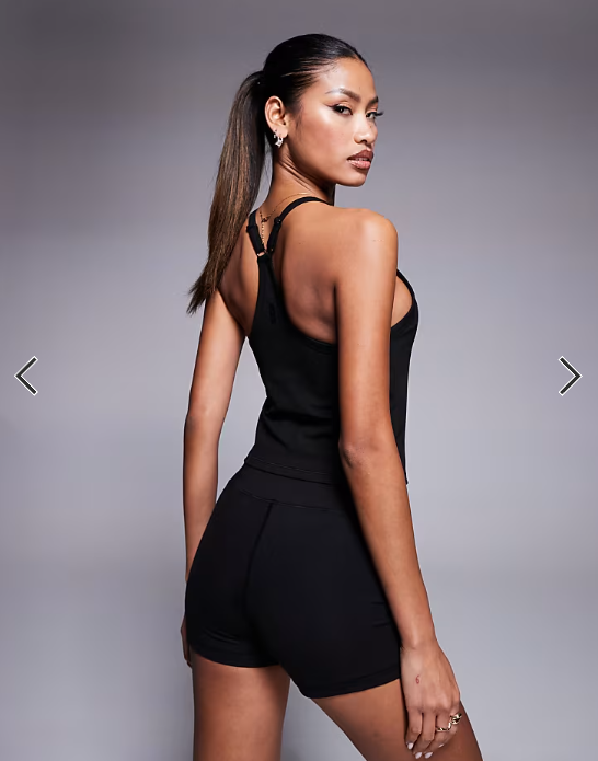 4505 Icon soft touch yoga cami with inner bra and adjustable straps in black