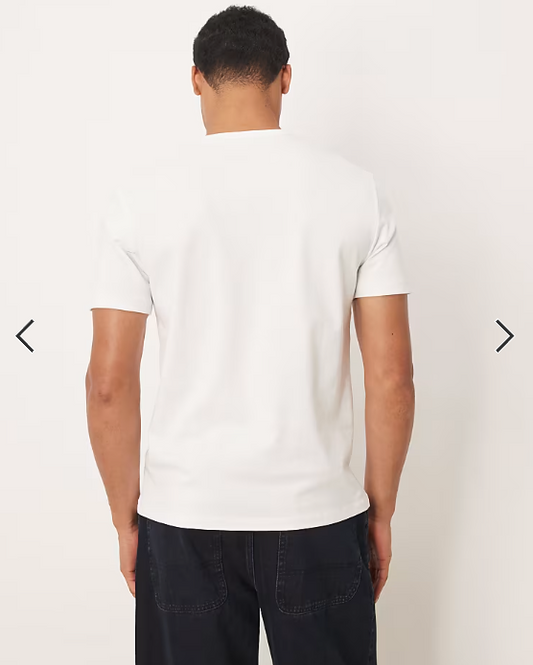 ARKET pure cotton heavyweight slim fit t-shirt in white.