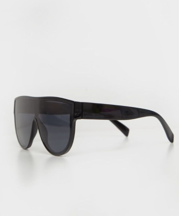 Black Tinted Oversized Flat Top Sunglasses