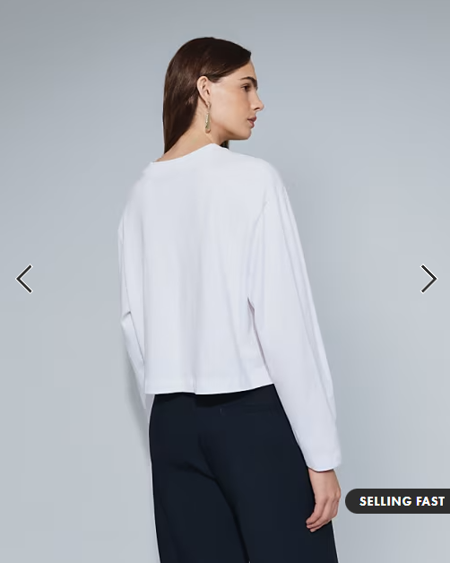 ASOS DESIGN long sleeve boxy cropped t-shirt in white