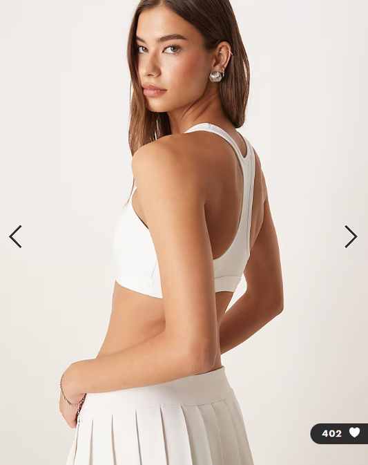 Nike Training Swoosh light support sports bra in white