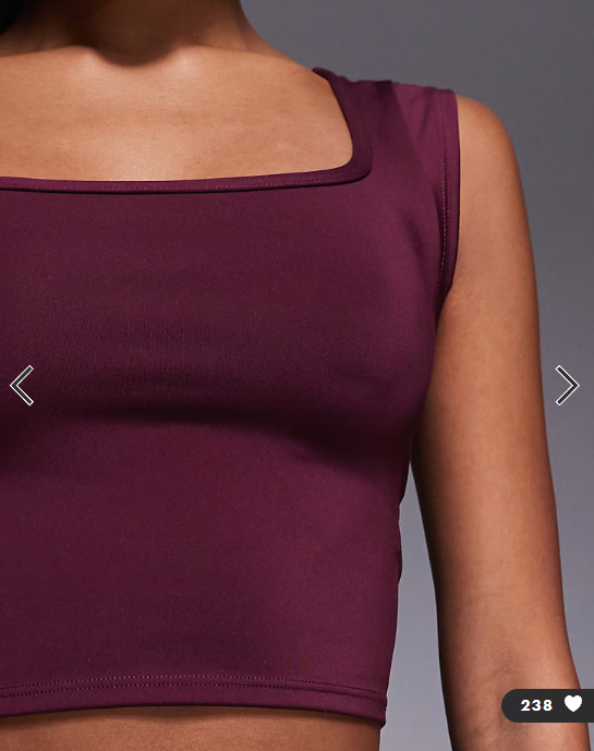 4505 active square neck cap sleeve top in mulberry
