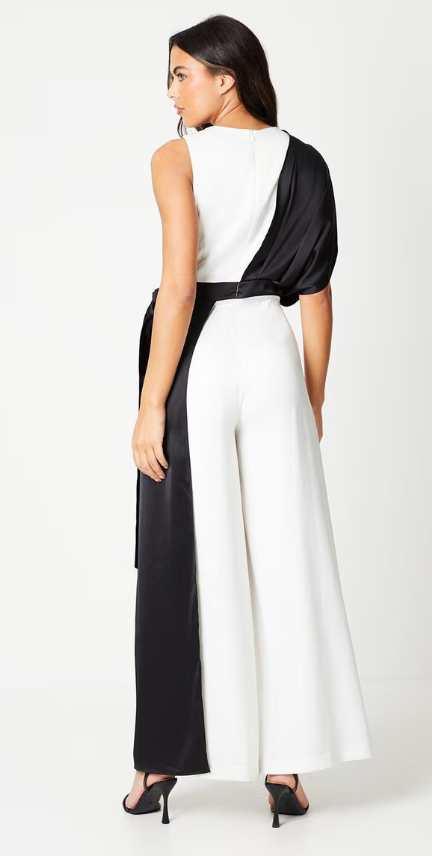 Coast - Colour Block Wrap Waist Satin Jumpsuit