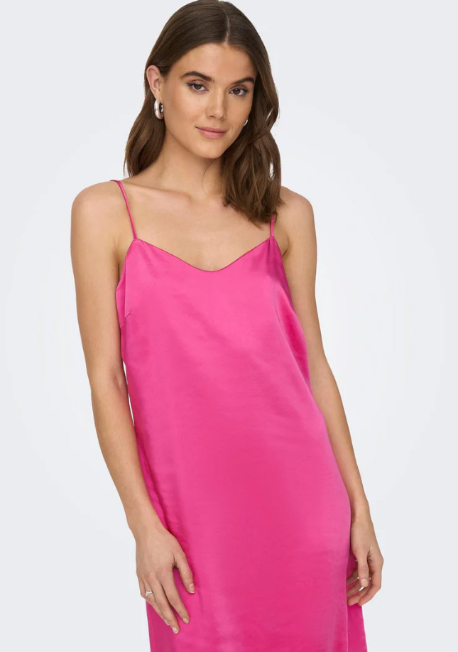 - ONLY - ONLMAYRA SLIP TIE SATIN DRESS WVN