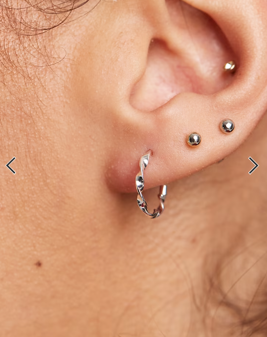 Kingsley Ryan 14mm twisted hoop earrings in silver