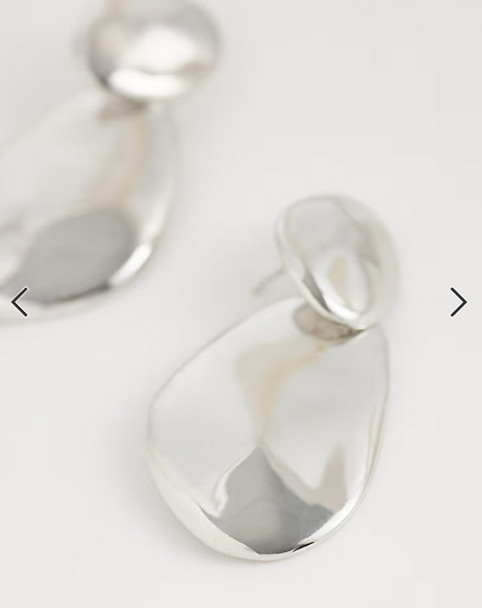 DesignB London statement molten drop earrings in silver