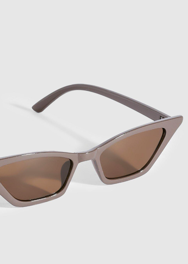 Dark Brown Thin Cat Eye Sunglasses