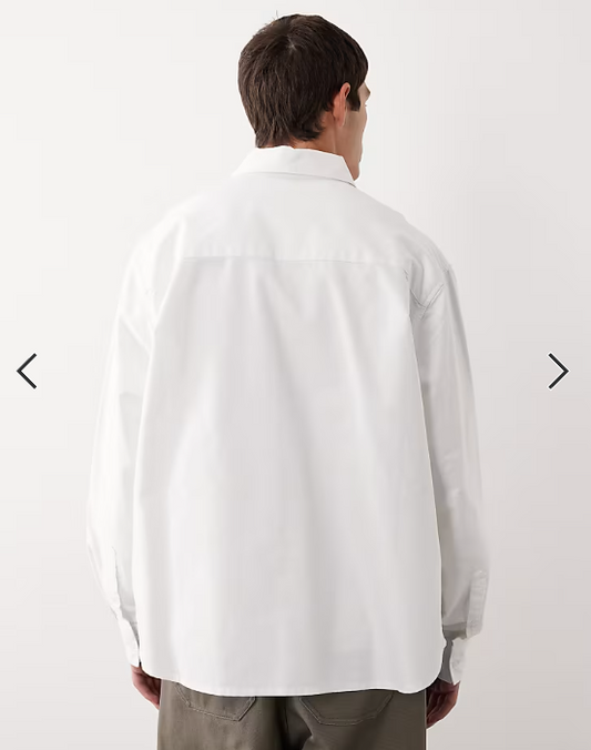 ASOS COLLECTIVE oversized oxford shirt in white