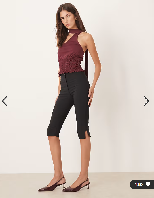 ASOS DESIGN one shoulder scarf top with shirred waist detail in burgundy