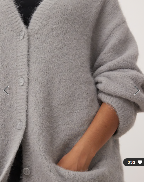 Monki knitted oversized cardigan in school grey