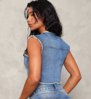 Vintage Raw Edge Denim Waistcoat