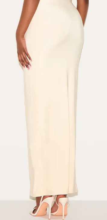 Plt - Butter Yellow Double Layer Slinky Maxi Skirt