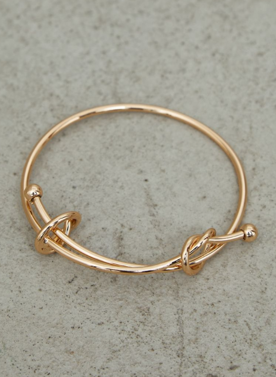 Gold Double Knot Bangle