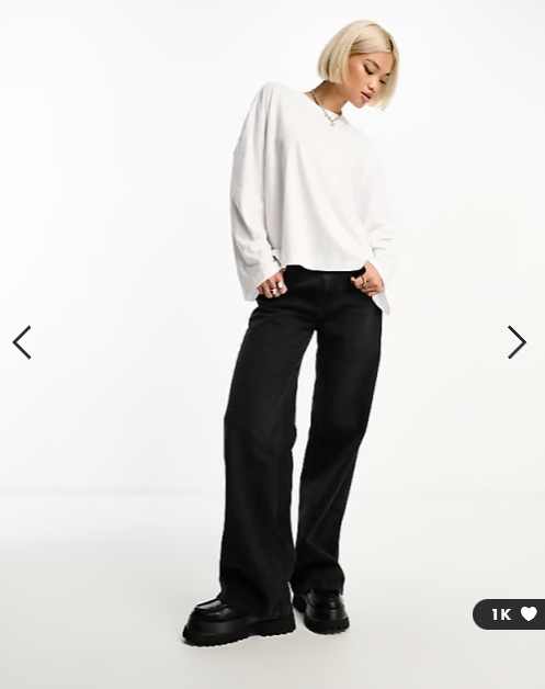 ONLY oversized long sleeve t-shirt in white