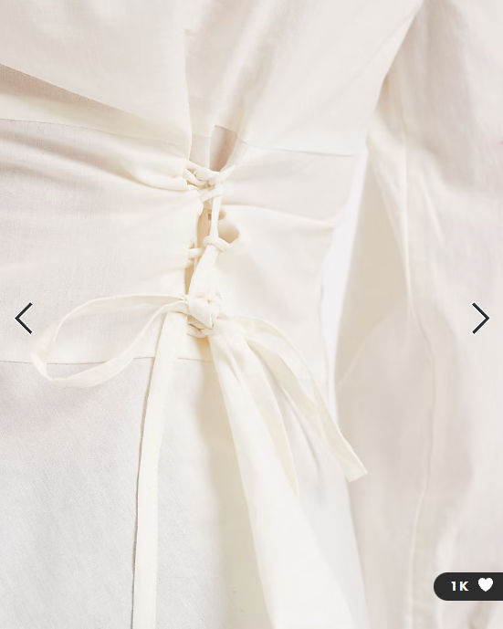 Miss Selfridge pleat detail fitted shirt in white