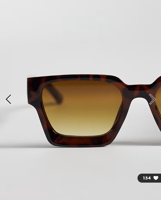 Pieces retro square brow bar sunglasses in tortoise shell