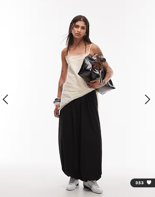 ASOS DESIGN lace hem satin cami top in cream