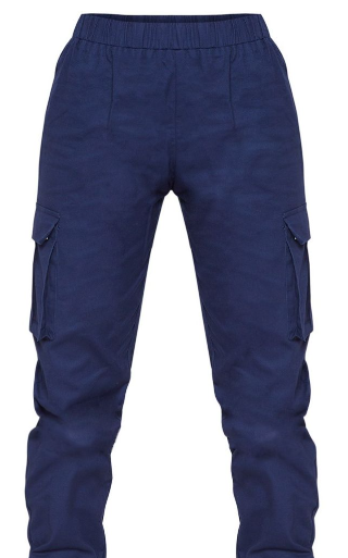 Petite Navy Pocket Detail Cargo Trousers