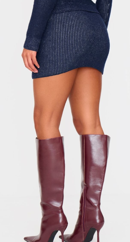 Plt - Indigo Two Tone Foldover Micro Mini Skirt