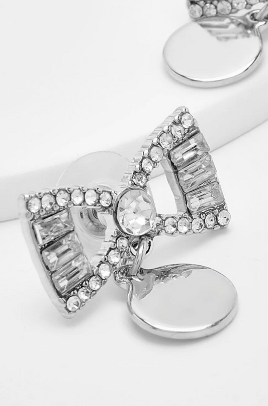 boohoo Bow Diamante Stud Earrings
