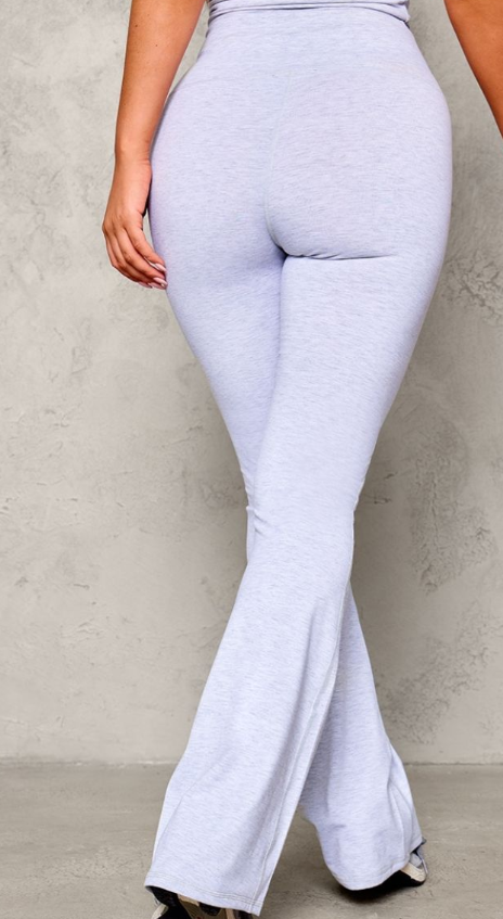 Plt - Ash Grey Marl Sculpt High Waist Flare Yoga Pants