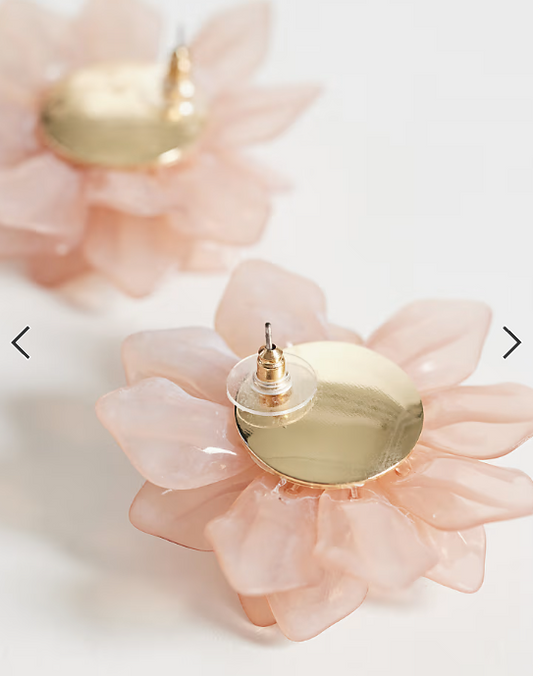 ALDO daphney statement acryllic flower earrings in pink