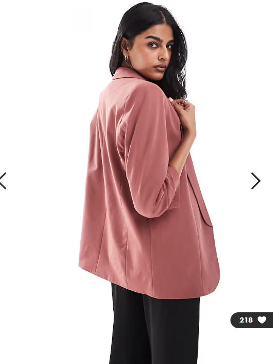 Pieces blazer with ruched sleeves in spice