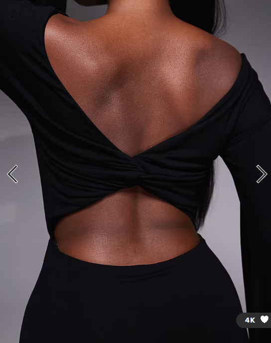 ASOS DESIGN angel sleeve boat neck mini dress with cut out back detail in black