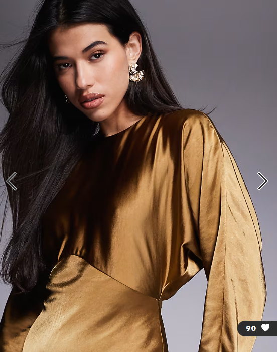 ASOS DESIGN satin batwing maxi dress in olive