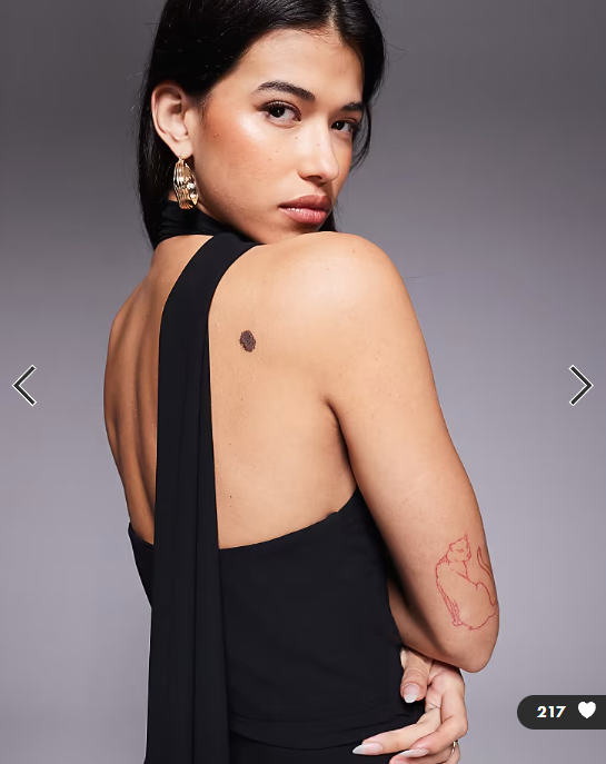 TFNC one shoulder scarf neck maxi dress in black