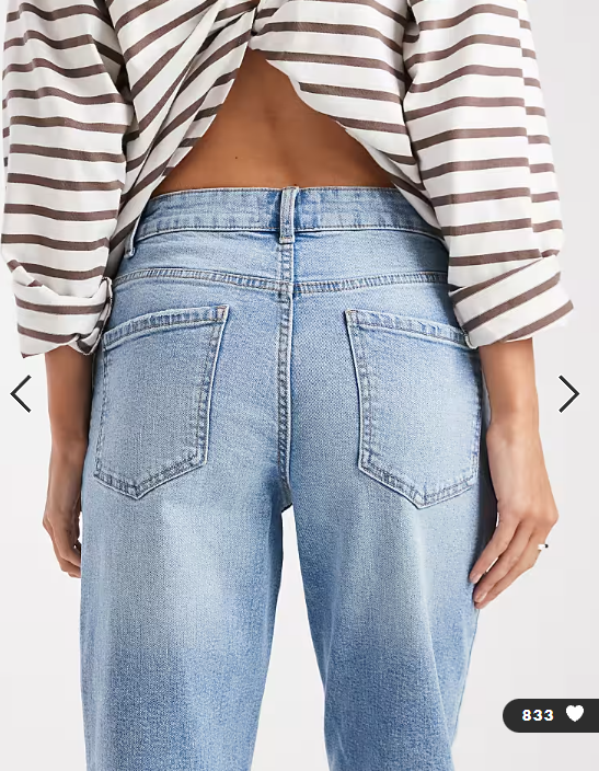 ASOS DESIGN slim fit comfort mom jeans in mid blue