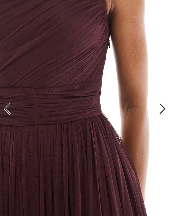 Lace & Beads Bridesmaid one shoulder maxi dress in plum