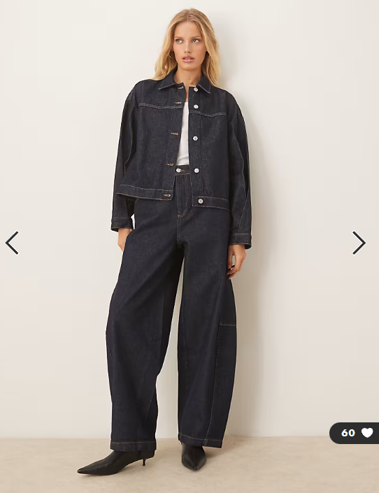 ASOS DESIGN boxy denim jacket with back pleat in indigo
