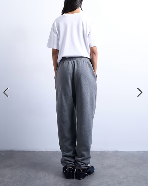 Topshop pintuck cuffed jogger in dark grey marl