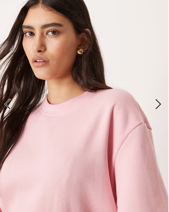 ASOS DESIGN co-ord sweat t shirt in pastel pink