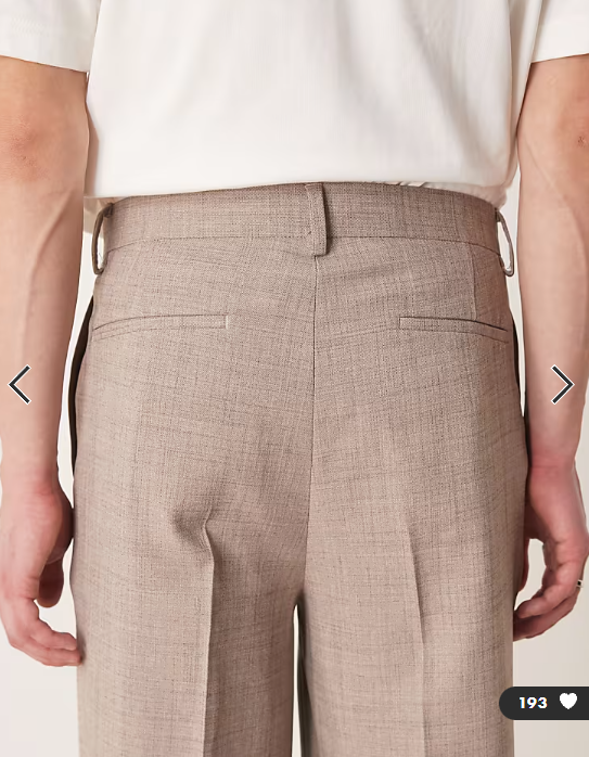 ASOS DESIGN oversized tapered suit trousers in beige crosshatch