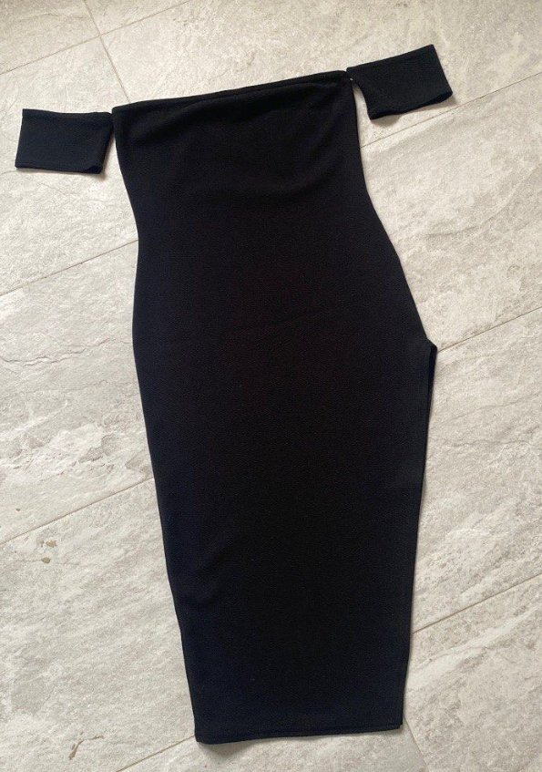 Thing off the shoulder black dress