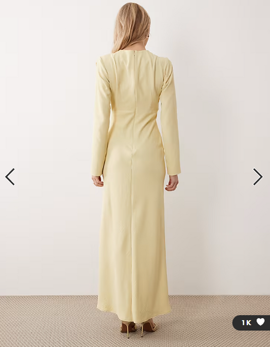 ASOS DESIGN bias bust detail maxi dress in buttermilk