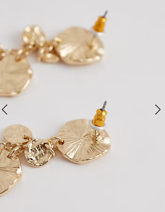 Accessorize molten coin long drop earrings in gold