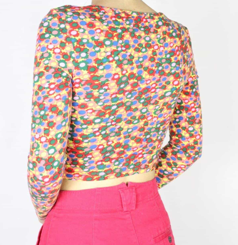 American Apparel Women's Pink And Yellow Shirt