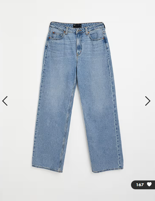 ASOS DESIGN wide leg dad jeans in mid blue