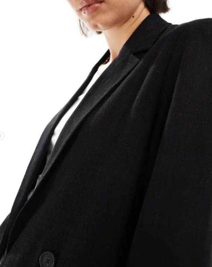 Stradivarius - Linen Look Blazer in Black