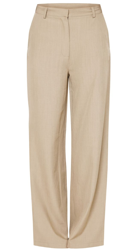Plt - Stone Woven Straight Leg Trousers