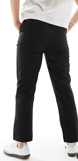 ASOS DESIGN Hourglass tailored slim straight ankle length trousers in black