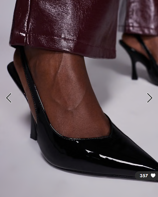 Simmi London Keely slingback heeled shoes in black patent