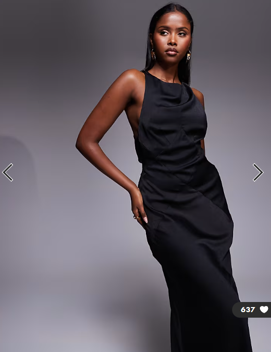 ASOS DESIGN satin chiffon mix panelled bias maxi dress with wrap back detail in black