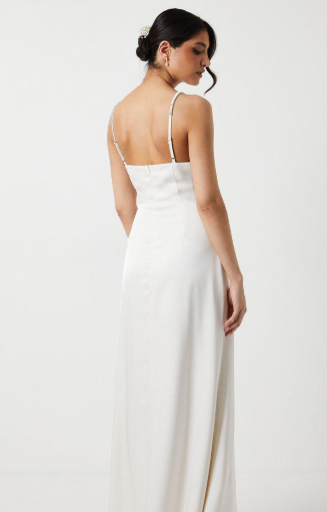 Diamonte Strap Apron Neckline Wedding Dress
