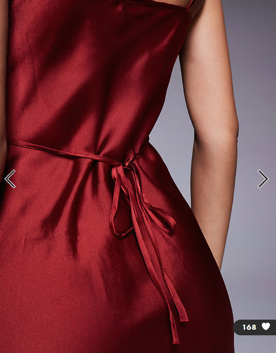 New Look satin cowl neck midi dress in rust