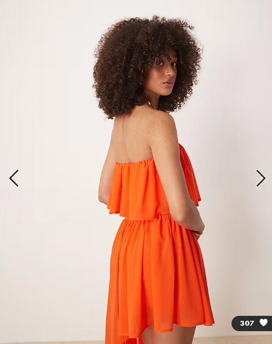 ASOS DESIGN – Orange bandeau-crop top